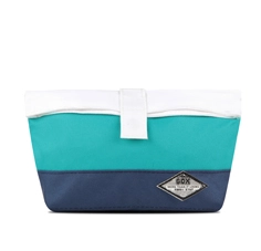 Single Compartment RPET Roll Top Boat Shape Pencil Case In Contrast Color-Blue