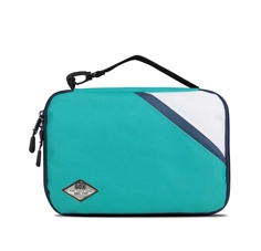 Large Tech Device Bag with Interior Organizer Color Block-Blue