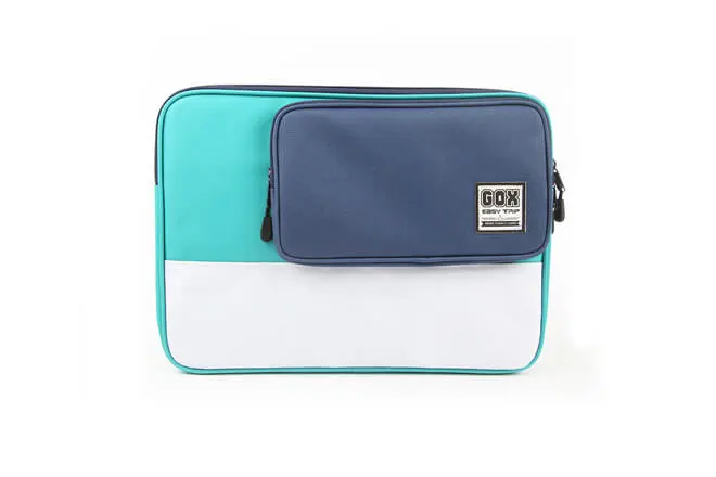 14'' Two Compartment Laptop Sleeve Color Block-Blue