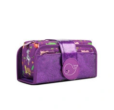 Kids Two Way Use Multiple Compartments Square Tube Pencil Case In Prints-Forest Friends