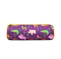 Kids Single Compartment Round Tube Shape Pencil Case In Prints-Forest Friends