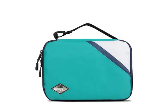 Large Tech Device Bag with Interior Organizer Color Block-Blue