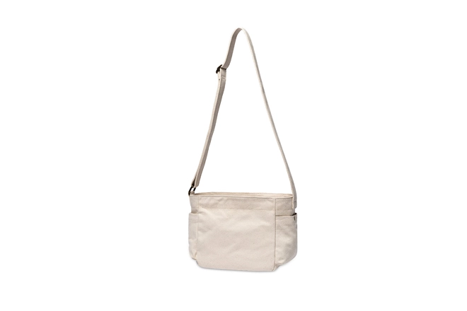 Medium Size Cotton Cross Body Bag with Two Side Pockets