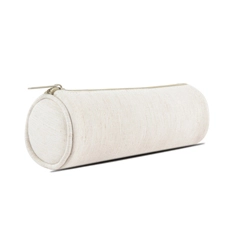 Single Compartment Linen Round Tube Pencil Case