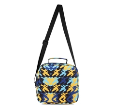 RPET Boy's Medium Size Printed Cross Body Lunch Bag Pattern Blue Camo