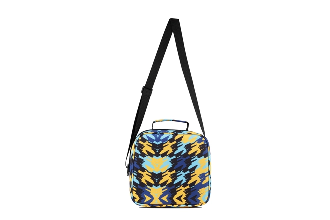 RPET Boy's Medium Size Printed Cross Body Lunch Bag Pattern Blue Camo