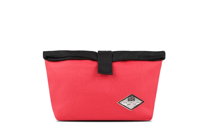 Single Compartment RPET Boat Shape Roll Top Pencil Case In Contrast Color