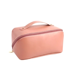 Single Compartment Recycled PU Women's Makeup Bag with Interior Organizers
