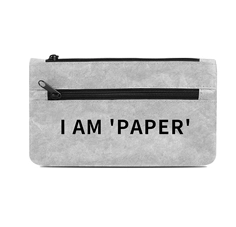 Small Size Two Compartment Tyvek® Flat Shape Pencil Case With Slogan