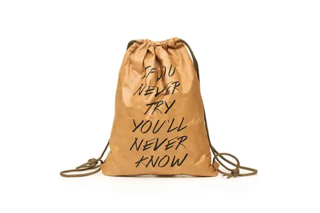 Tyvek® Drawstring Backpack with Slogan