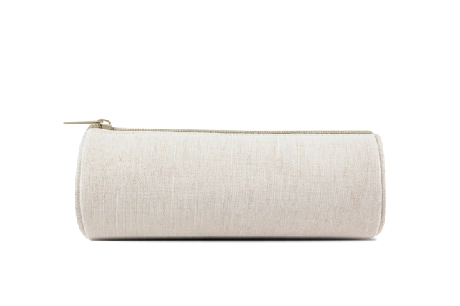 Women's Linen Round Tube Pencil Case