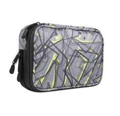 Geometric Pattern RPET Large Pencil Case with Double Compartments