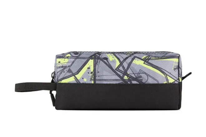 Geometric Pattern RPET Tube Shape Pencil Case with Single Compartment
