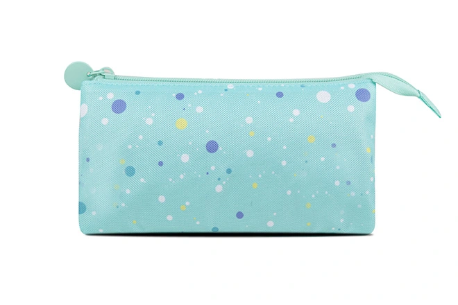 Multiple Compartments Flat Shape Pencil Case In Prints